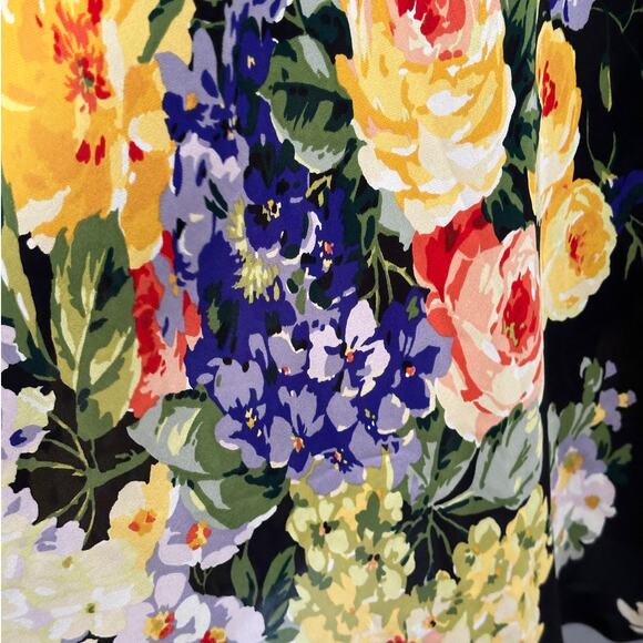 Vintage Y2K Ellen Tracy Silk Floral Maxi Skirt Size 2 Whimsygoth Cottage fairy - Picture 2 of 12